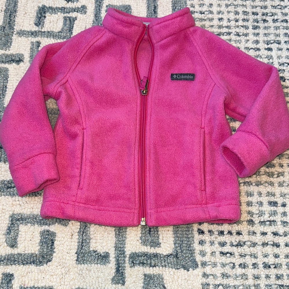 Columbia Bright Pink Full-Zip Fleece Jacket